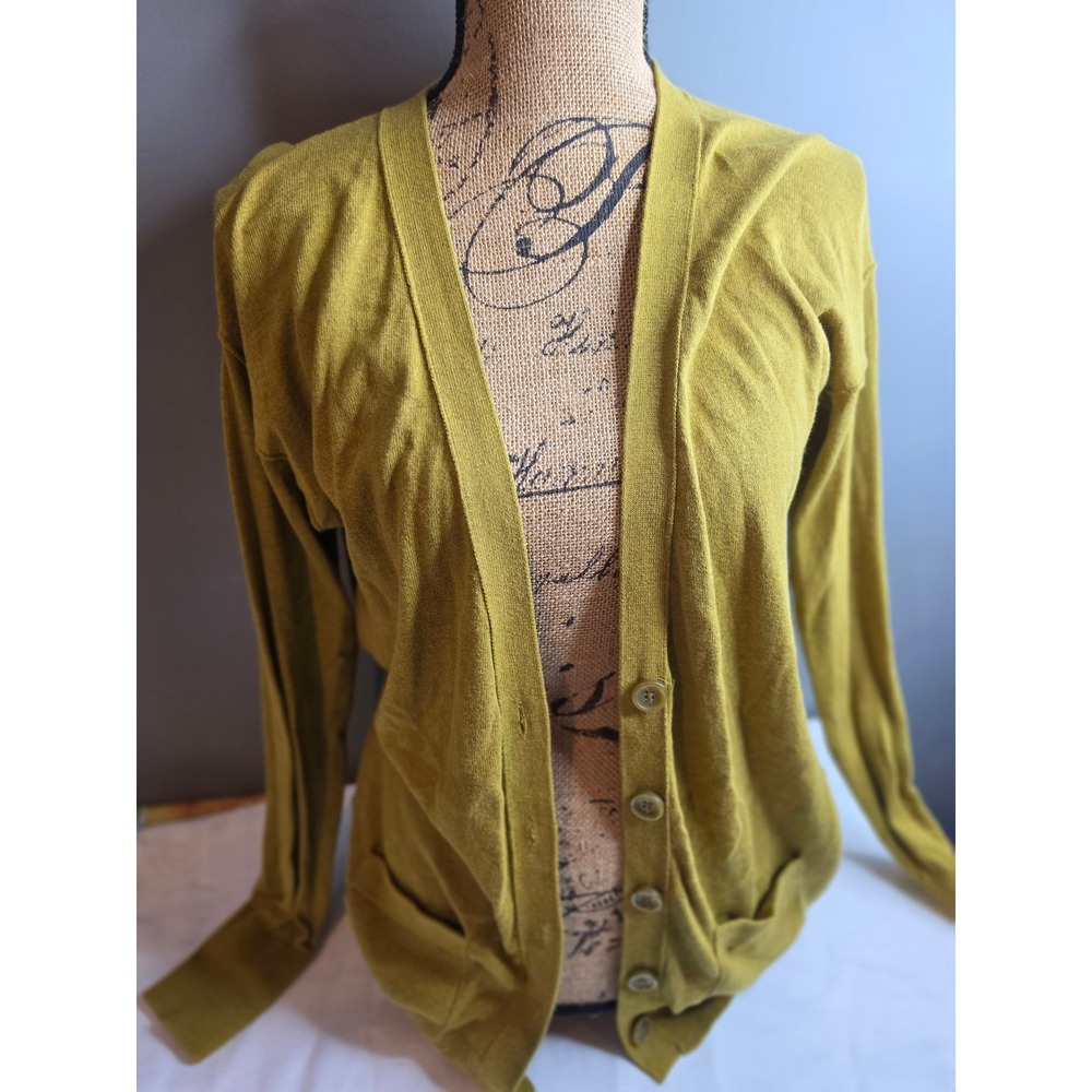 Mossimo Supply Co Mustard Yellow V-Neck Button Front Cardigan Sweater Large